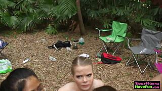 amateur teen gets her face covered in jizz