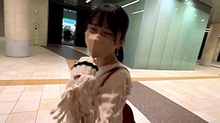 Young Japanese beauty with big tits and ass gets raw creampie