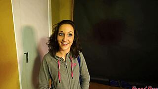 petite inked coed gives sloppy rimjob and swallows