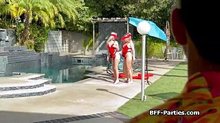 Fucking Three Sexy Blonde Lifeguards In Training