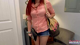 skinny nerdy redhead olivia masturbates then gets her pussy deeply fucked