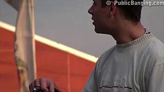 Petite cute teen in public street sex gangbang
