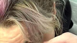 streetwalker sucks cum off guys dick after facial outdoors
