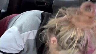 streetwalker sucks cum off guys dick after facial outdoors