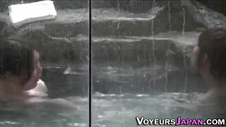 asian teen 18+ is showering naked on hidden cam outdoors