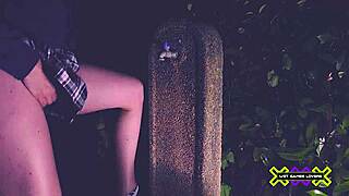 She loves pissing in the garden at night