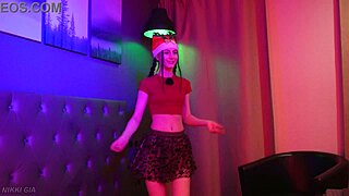 She dances to the last christmas song