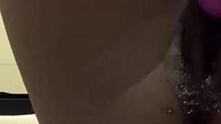 masturbation shows abundant secretion from tight pussy