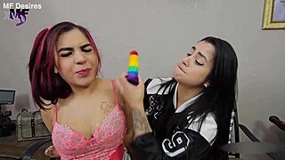deep throat with hand and dildo rough slaves training
