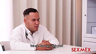 Latina receives quick blowjob before creampie