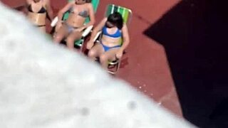 Argentinian neighbors sunbathe on terrace