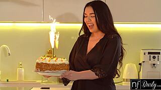Busty Birthday Babe Diana Rius Lick My Frosted Tits