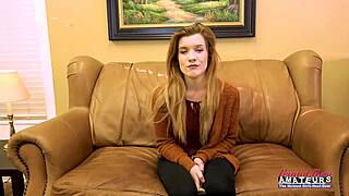 Fiery redhead teen gives sloppy rimjob with passionate ass licking