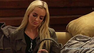 bound blonde big boobs lesbian slave whipped hard