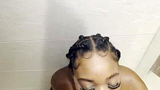 Thick black girl fucked hard in the shower pov