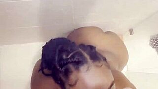 Thick black girl fucked hard in the shower pov