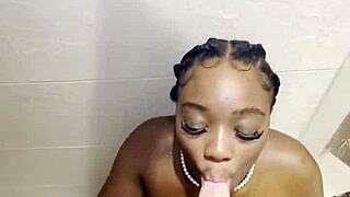 Thick black girl fucked hard in the shower pov