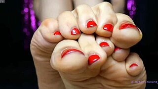 sweat small feet mistress red toenails
