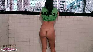 married milf fan from brazil dancing and taking off her clothes