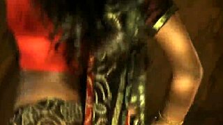 exotic indian princess dances solo as brunette