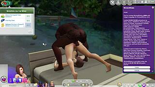 My simified mom and her bbc boyfriend having anal sex