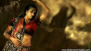 exotic indian princess dances solo as brunette