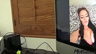 brunette first timer enjoys the doggystyle position