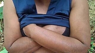 indian village milf shows her body outdoors on the ranch