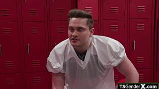 Cheerleader uses her hard spirit stick on him