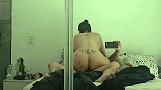 Brazilian milf housewife fucks lover in cuckold bed