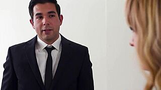 guy licks and fucks new blonde secretary