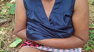 indian village milf shows her body outdoors on the ranch