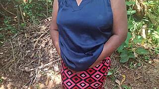 indian village milf shows her body outdoors on the ranch