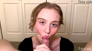 the girl from tinder sucked hard on the first date and swallowed all the cum