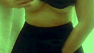 Striptease at the bathroom girl masturbation and fingering until cumming