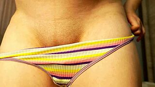 Indian pregnant stepsister plays with an insert in her panties