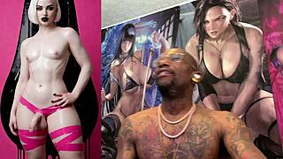 Ebony transgender cumming super fucking hard in class