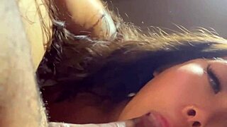 Taking care of that cock with my soft boobs titty fucking blowjob