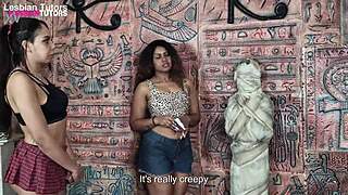 Does the perverted mummy's curse turn the brazilian teacher into a wet pussy licking student?