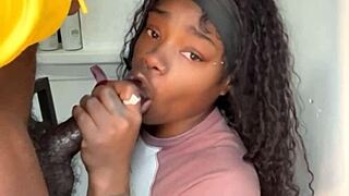 Project Nympho Cock Sucking Stepsister Sucks My 11inch Bbc With Her Long Ass Tongue