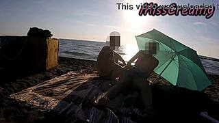 Beach french teacher public masturbation voyeur stranger helps squirt