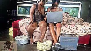seducing my big booty midget step sister by showing her lesbian porn on xvideos