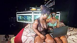 seducing my big booty midget step sister by showing her lesbian porn on xvideos