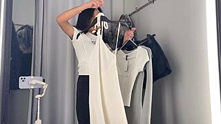 Teen caught naked in changing room voyeur