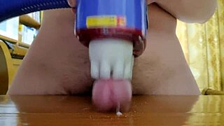 korslaveman masturbates using a massager