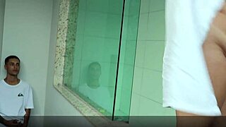 this young guy fucks his stepmom after her shower