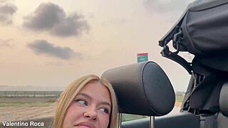Blonde Gets Pounded Hard In Car