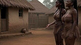 African Sexy Ai Generated Ebony Giant Big Boobs Big Ass Thick Black Naija Nigerian Horny Hot Mature Milf Ebony Three Headed Goddess Fucked Raw In Public Raw No Condom By A Dark Skin Poor Old Man