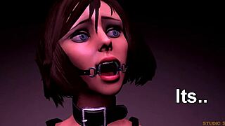 anime slut gags on cock