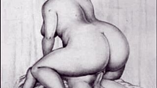 vintage erotic art from antique retro times displays sensual beauty